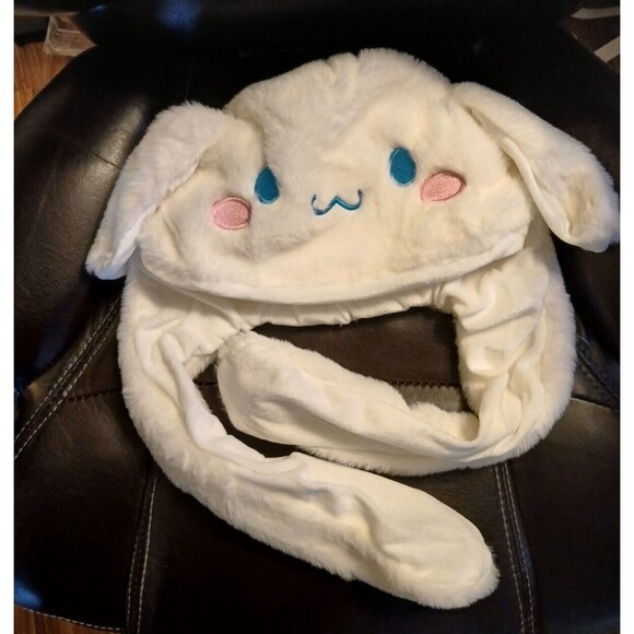 Sanrio white plush cinammoroll hat scarf animated ears fur - Picture 7 of 9